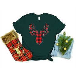Reindeer Buffalo Plaid Shirt, Reindeer Shirt, Buffalo Plaid Shirt, Funny Christmas, Christmas Shirt, Merry Christmas Shi