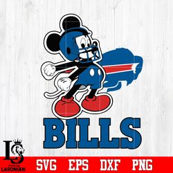 Mickey Football, Buffalo Bills Mickey, Buffalo Bills Svg, digital download