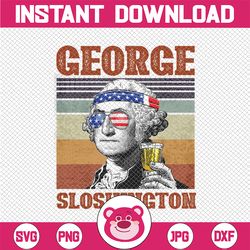 George Sloshingtom PNG, Presidents drinking, American flag bandana, Retro Vintage Summer 4th of July, USA Independent