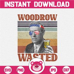Woodrow Wasted PNG, Presidents drinking, American flag bandana Retro Vintage Summer 4th of July USA Independent day PNG,