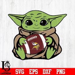 Minnesota Vikings Baby Yoda, Baby Yoda svg, digital download