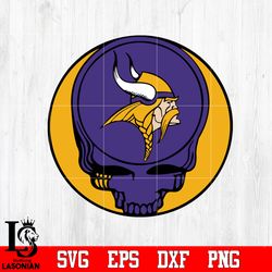 Minnesota Vikings Skull Ball Svg, digital download