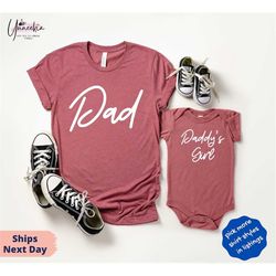 dad daddy's girl matching set, dad shirt,gift onesie, baby shower gift, new dad gift idea,baby and dad,newborn, baby sho
