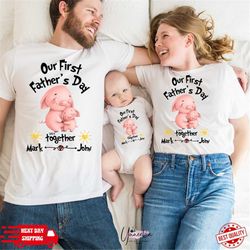 Our First Father's Day,  Funny Fathers Day, Father And Baby Matching Shirts, Father's Day Dad And Me T-shirt, Father's D