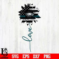 Philadelphia Eagles Love Sunflower svg, digital download