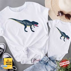Mamasaurus Babysaurus Matching Shirts, Custom Dinosaur Family Tshirts,Matching Dino Shirts,Mom and Baby Gift, Mama Son,
