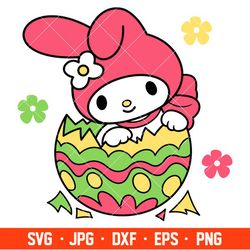 My Melody Easter Svg, Easter Bunny Svg, Happy Easter Svg, Disney Svg, Cricut, Silhouette Vector Cut File