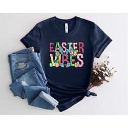Easter Shirt For Women, Cute Easter Vibes Shirt, Tie Dye Easter Shirt for Woman,Easter Shirt for Girls,Easter Family Mat