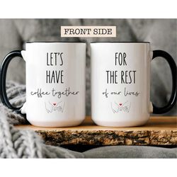Custom Mug Set - Valentine's Day Gift For Couples, Custom Couple Coffee Mug Set, Engagement Bride and Groom, Anniversary