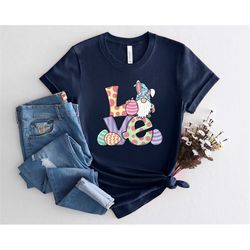 Love Easter Bunny rabbit Gnome Gnommy Shirt, happy Easter Gnome with bunny ears shirt, boys girls toddler Easter Eggs sh