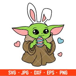 Easter Baby Yoda Svg, Free Svg, Daily Freebies Svg, Cricut, Silhouette Vector Cut File