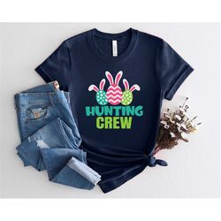 Cute Easter Shirt, Hunting Crew Shirt, Bunny rabbit Easter Shirt, happy easter shirt, boys girls toddler Easter Bunnies
