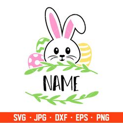 Bunny Boy Name Frame Svg, Happy Easter Svg, Easter egg Svg, Spring Svg, Cricut, Silhouette Vector Cut File