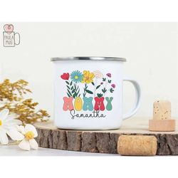 Wildflowers Mommy Camping Mug, Promoted To Mommy Mug, Mommy Birthday Mug, New Mommy Mug, Pregnancy Reveal for Mommy Gift