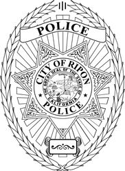 City of Ripon Police svg badge vector, SVG, dxf,png, Cnc,Cricut Maker, fiber Laser, metal, wood engraving file,  CALIF