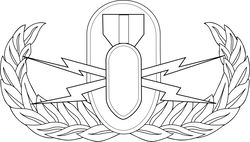 United States Air Force Explosive Ordnance Disposal Badge file for laser engraving, cnc router, cutting, engraving, cric