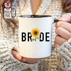 Sunflower Bride Mug, Bride Tribe Sunflower Mug, Bridesmaid Mug, Sunflower Mug, Sunflower Bridal Shower, Wedding Mug, Bri