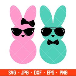 Hipster Easter Bunnies Svg, Happy Easter Svg, Easter egg Svg, Spring Svg, Cricut, Silhouette Vector Cut File