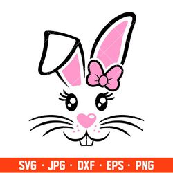 Easter Bunny Girl Svg, Happy Easter Svg, Easter egg Svg, Spring Svg, Cricut, Silhouette Vector Cut File