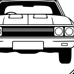 Chevrolet Chevelle 68 line art car Vector file for laser engraving, cnc router, cutting, circuit , vinyl cutting file