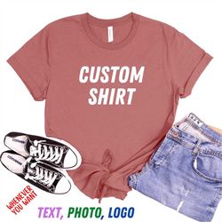 personalized custom text and photo t shirt, your own design t shirt, family custom text or photo shirt, baby toddler you