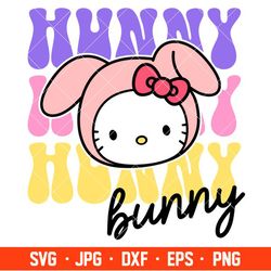 Hunny Bunny Kitty Svg, Easter Bunny Svg, Happy Easter Svg, Hello Kitty Svg, Cricut, Silhouette Vector Cut File