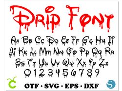 Dripping Disney font otf, Halloween Disney font svg, Bloody Disney letters svg, Disney font, Halloween Dripping font