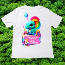 Dinosaurs / Happy birthday / kids t-shirt print / Toddler Short Sleeve Tee