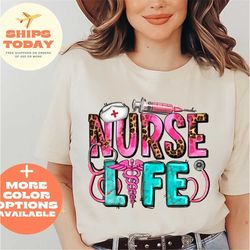 Nurse Shirt, Nurse Life Shirt, Nurse Gift, Gift For Nurse, Nurse Week, Nursing School Tee, Registered Nurse Shirt, Leopa