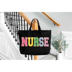 NURSE Tote Bag for Work, Nursing Graduation Gift for Her, Gift for School Nurse Bag, Personalized Nurse Gift Custom