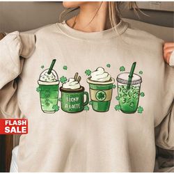 St Patricks Day Sweatshirt Coffee, St Patricks Day Shirt Women, Shamrock Shirt, St Paddys Day TShirt Drinks, Saint Patri