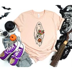 Floral Ghost Shirt, Halloween Ghost Shirt, Ghost Shirt, Happy Halloween Shirt, Trick or Treat Shirt, Halloween Gift