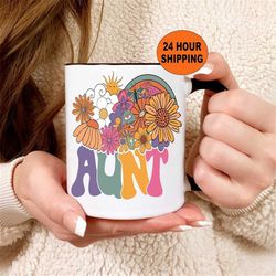 Retro Aunt Mug, Gift for Aunt, 70's, 80's, 90's, Custom Coffee Mug, Aunt Cup, Aunt Birthday, Valentines Gift for Aunt, A