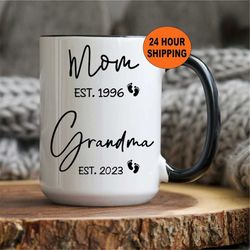 promoted to grandma gift, mom to grandma, custom new grandmother gift, new nana, pregnancy announcement, new grandma gif