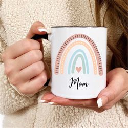 Boho Rainbow Coffee Mug, Gifts for Mom, Gift Ideas for Mom, Rainbow Mug, Coffee Cup, Mom Valentines Day, Momma Gifts, Mo