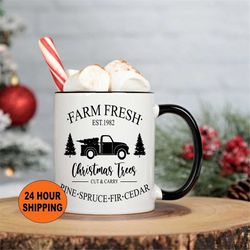 Christmas Mug, Farmhouse Mug, Christmas Coffee Mug, Christmas Mugs, Christmas Coffee Cup, Holiday Mug, Farmhouse Christm