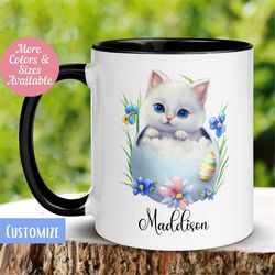 Easter Cat Mug, Cat Lover Mug, Easter Mug, Cat Coffee Mug, Easter Gift, Cat Mug, Cat Lover Gift, Cat Cup, Name Mug, Pers