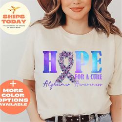 Hope For Cure Alzheimers Awareness Shirt, Alzheimer's Support Shirt, Alzhiemer's Awareness Month Shirt, Alzheimers Gift,