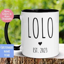 Lolo Mug, Flower Name Mug, Custom Name Mug, Name Coffee Mug, Personalized Mug, Flower Mug, Floral Tea Cup, Gift for Fili