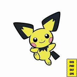 pokemon Pichu SVG, Pokemon svg Bundle, Pokemon Clipart, Pikachu svg, Pokemon layered, Pokemon birthday svg, svg files