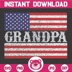 Grandpa Vintage USA Flag Patriotic 4th of July PNG Subliamation and Fathers Day Sign png,