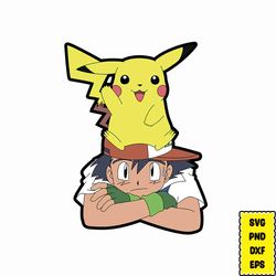 Pokemon Pikachu and Ash SVG, Pokemon Bundle, pokemon svg, Pokemon Cricut, Pokemon png, Pikachu svg, Charizard Togepi
