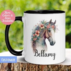 Horse Mug, Horse Gifts, Personalized Name Coffee Mug, Custom Horse Cup, Horse Lover Gift, Birthday Gift for Her, Girls,