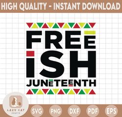 Free ish Digital Download, Juneteenth SVG T-svg  Cricut Silhouette Cutting Files Download