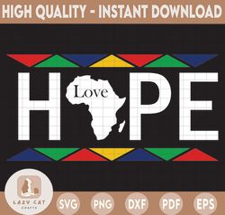 Africa Hope Love SVG, Dxf, Png, Afro Svg, Africa Svg, Black Svg, Afro Woman Svg, Love Africa Svg, African American Svg