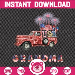 Grandma American flag truck png 4th of July sublimation PNG designs downloads digital download Patriotic png design Patr