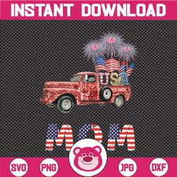 Mom American flag truck png 4th of July sublimation PNG designs downloadsN digital download Patriotic png design, Patrio