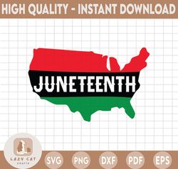 Juneteenth USA Map PNG & SVG - Designed for Cricut, Silhouette, Sublimation, and Transfer Paper