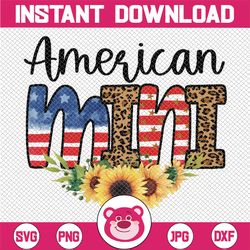 American Mini PNG Leopard Sunflower 4th of July sublimation PNG designs downloads, Patriotic png design, Patriotic png s