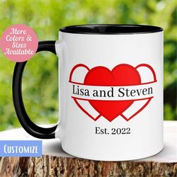 Valentine's Day Mug, Love Hearts Personalized Mug, Love Gift, Custom Mug, Tea Coffee Cup, Birthday Gift, Gift for Her Gi